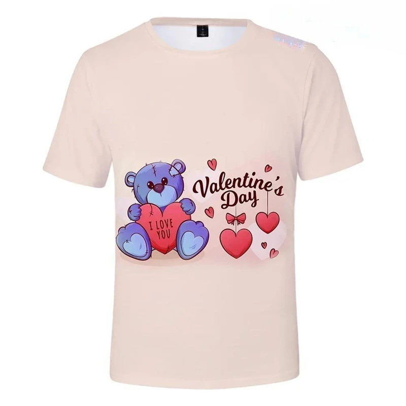 

Valentine‘s Day Gitf T-Shirt San Valentin 3D Printed T Shirt For Men Clothes Cute Ted Women Tee Fashion Girls Tshirt Y2k Cp Tops