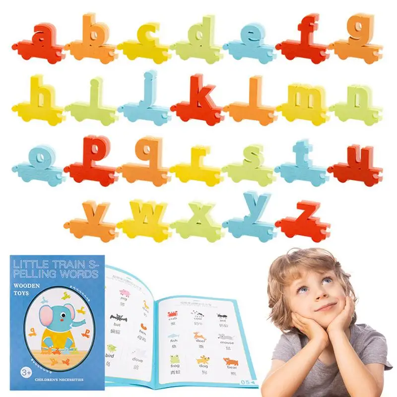 

See And Spell Learning Toy Wooden Small Train Word Letter Puzzle See & Spell Matching Letter Game Alphabet Puzzle Gifts For Kids