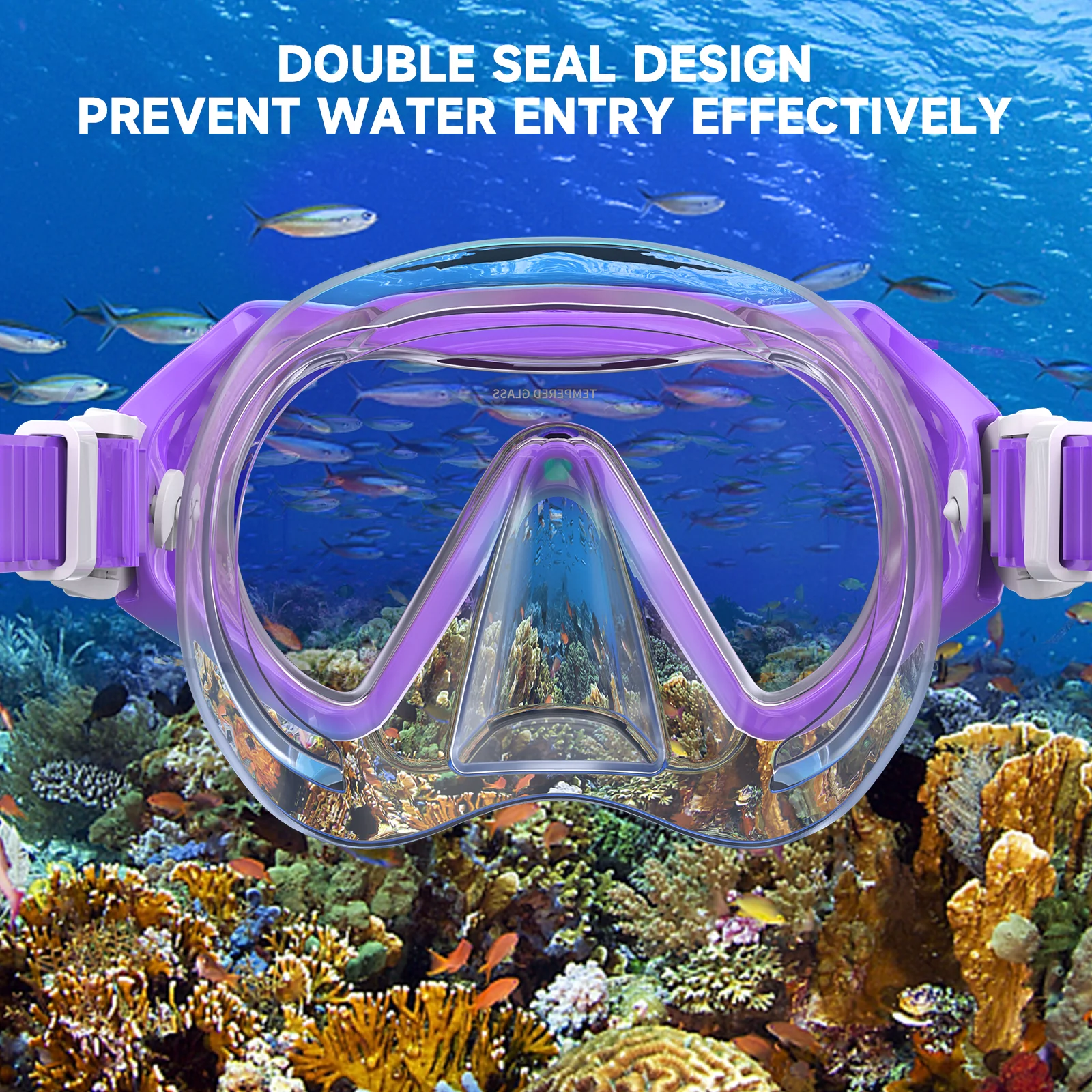 Findway Kids Diving Snorkel Mask Nose Cover Anti-fog/UV Protection 360&deg; Vide Vision Swimming Goggles Boys Girls Age5-16