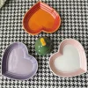 Gradient Heart-shaped Ceramic Pet Bowl, Anti-Vomiting Stress-Free, 12cm Underglaze Color Cat Bowl Dog Bowl-creative Pet Bowl