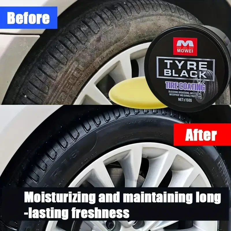 Universal tire blackening and brightening wax for car, bicycle and motorcycle tire scratch repair protection