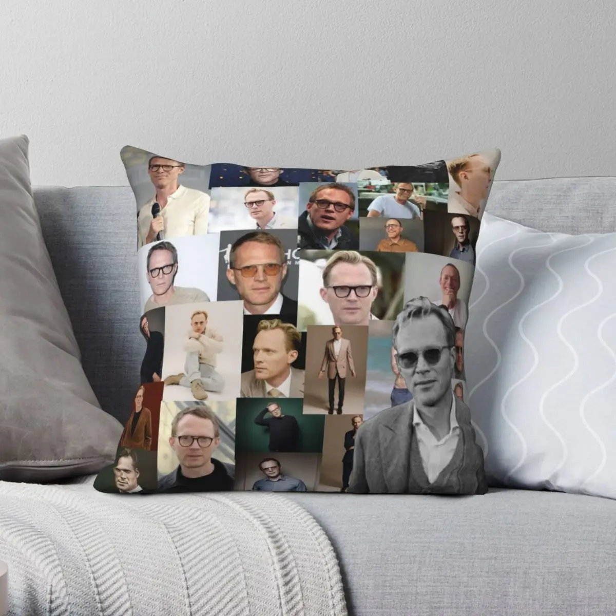 

Paul Bettany Pillowcase Polyester Linen Velvet Pattern Zip Decor Sofa Cushion Cover