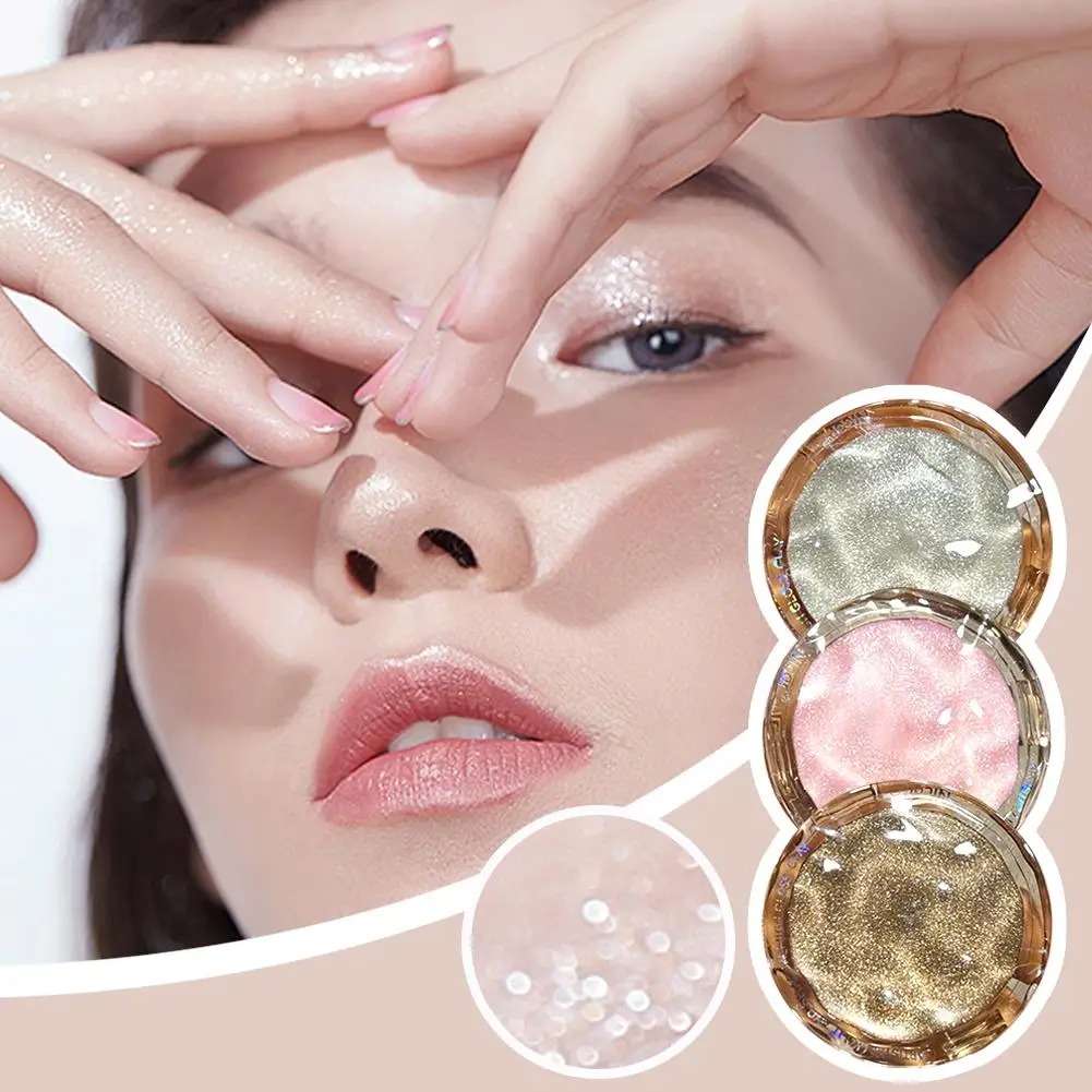

3 Colors Highlighter Powder Palette Body Face Contour Tool Gloss Makeup Waterproof Lasting High Powder H7Z6