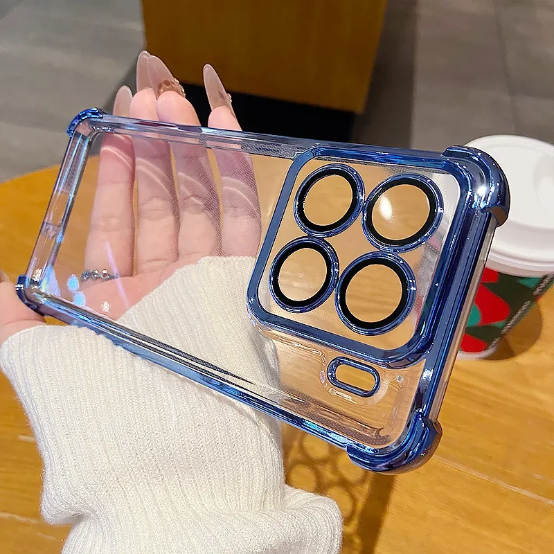 Clear Plating Soft Silicone Shockproof Phone Case with Full Lens Film Protection
