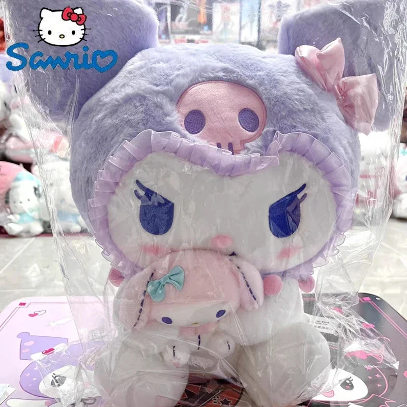 

Original Sanrio Kuromi My Melody Sweetheart Series Plush Doll Bedroom Super Soft Short Pajamas Eye Mask Pendant Slippers Gift