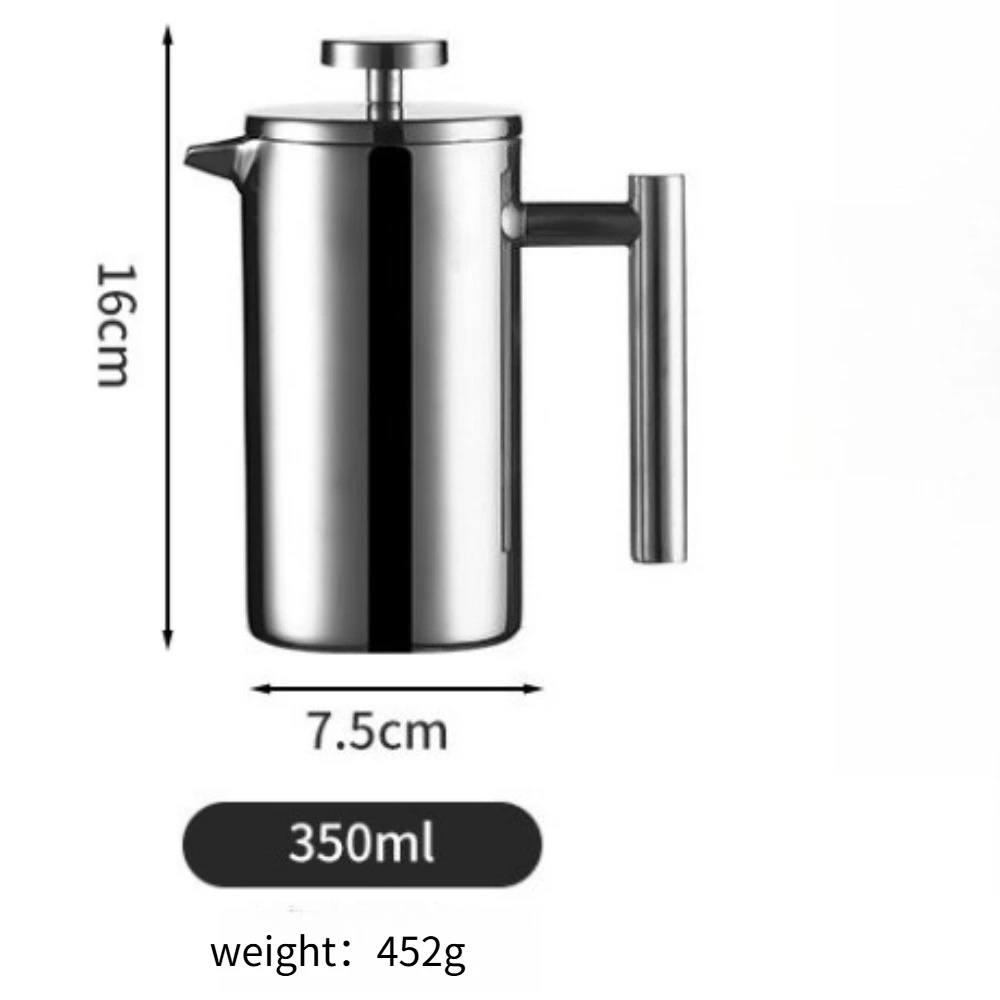 ماكينة صنع القهوة بالضغط الفرنسي من الفولاذ المقاو...