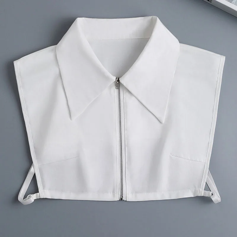 

New Style Women Cotton Fake Collar Blouse Vintage Detachable Shirt False Collar Lapel Blouse Top Women Neckwear Ties Fuax Cols