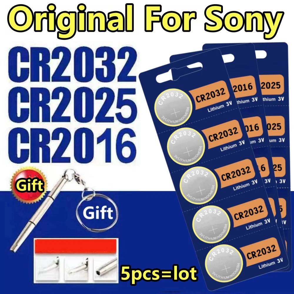 5 шт. оригинал для SONY CR2032 CR2025 CR2016 автомобильный пульт дистанционного управления часы материнская плата весы Кнопка монета элементы