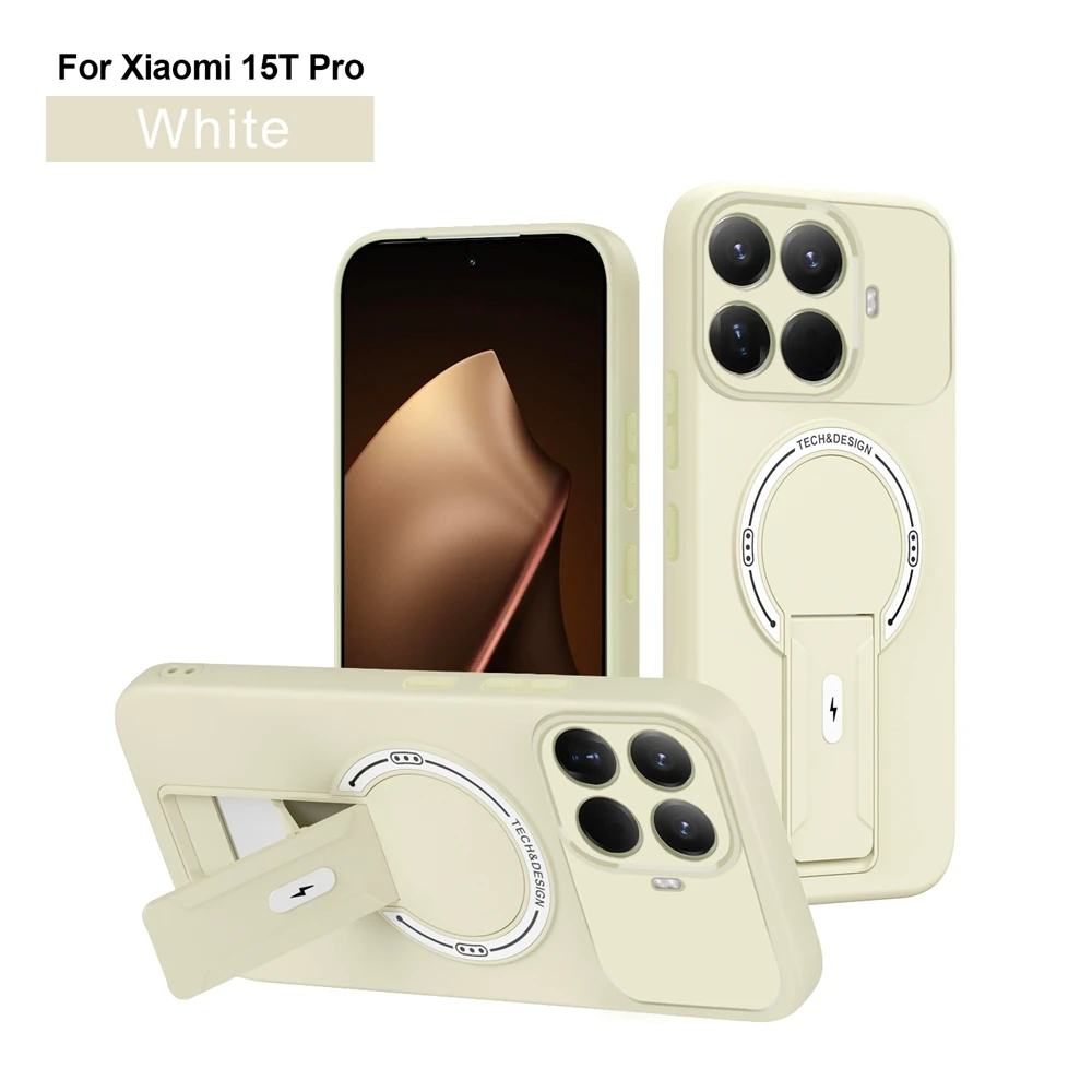 Luxury Invisible Stand Magnetic Case with Wireless Charging and Anti-Fall Protection