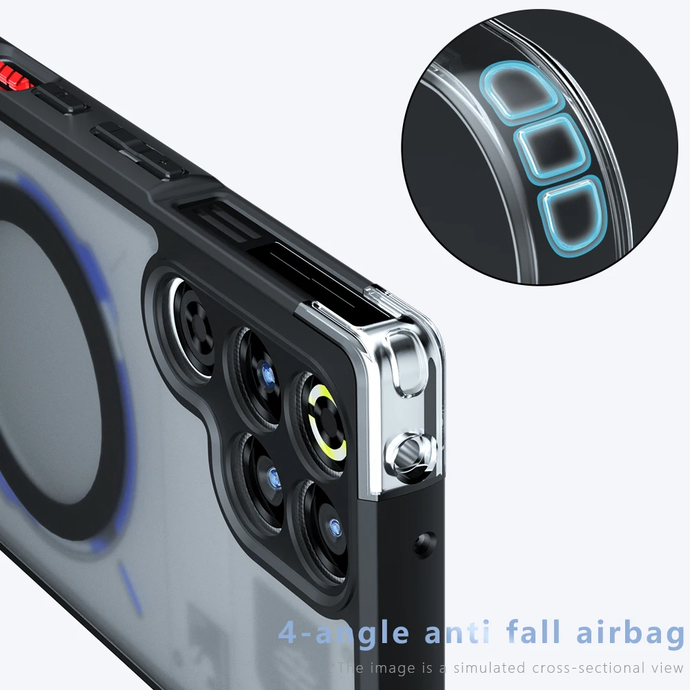 Magnetic Wireless Charging Translucent Matte Phone Case with Soft TPU Frame and Hard Plastic Back