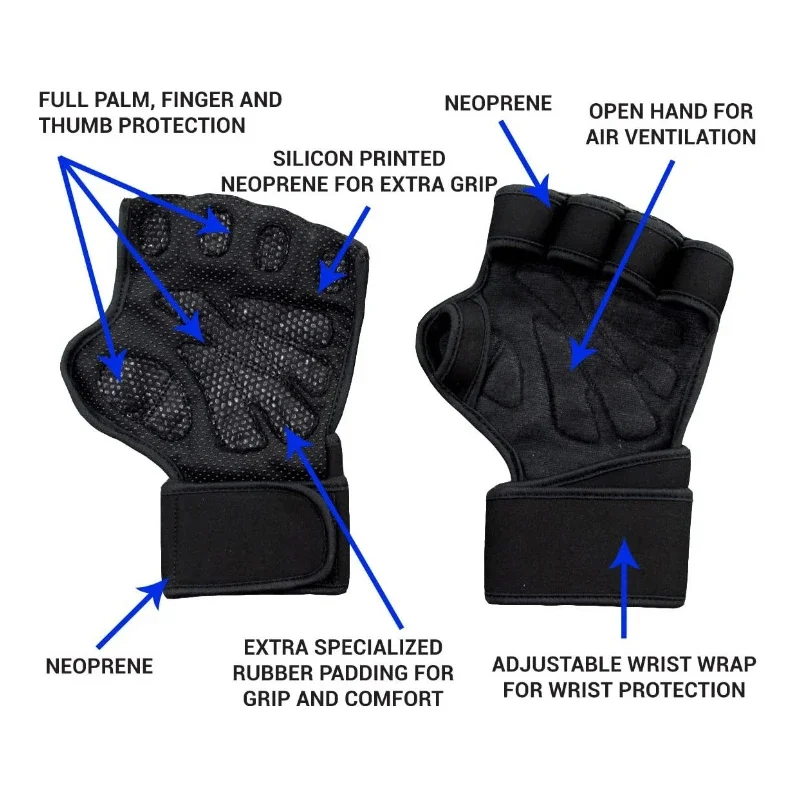 (S-XL)Training Sport Gloves Men Women Workout Gloves Fitness Body Building Weightlifting Gym Hand Wrist Palm Protector Gloves 2