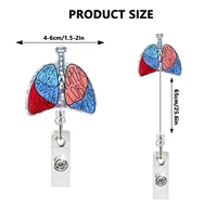 Creative Acrylic Heart Lung Brain Kidney Uterus Intestine Badge Reel Retractable Alligator Clip ID Card Holder for Nurse Doctor 2