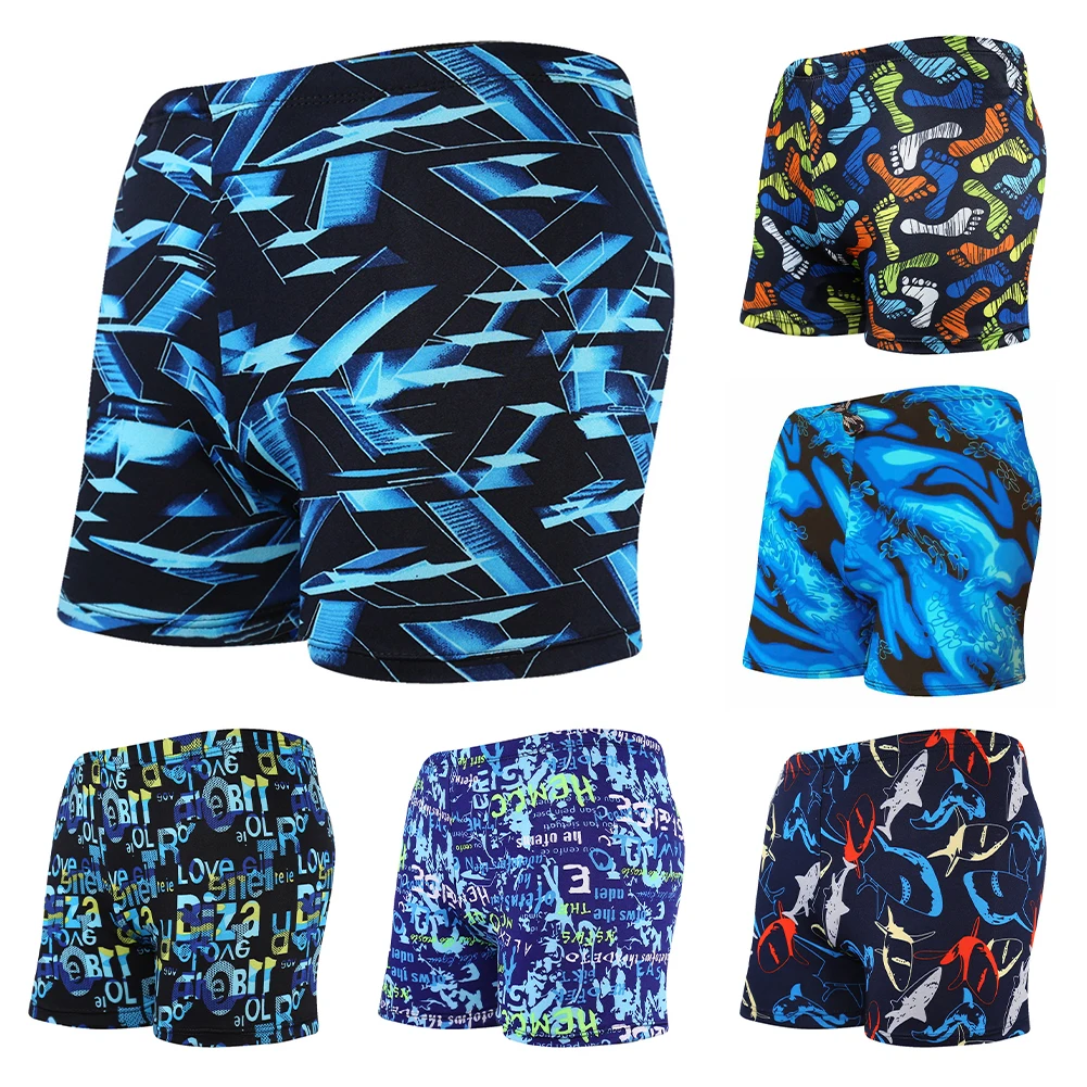 Boy Swimming Trunks Cartoon Printed Bathing Big Children Swim Shorts Summer Teenagers Beach Swimwear Short Pants 1Pc