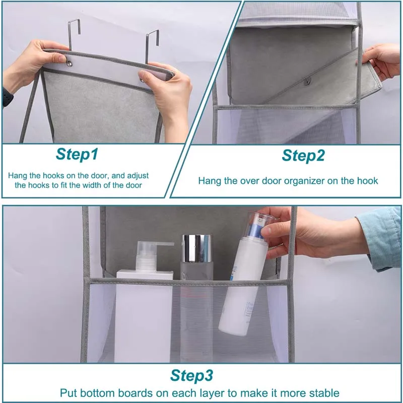 4 Layer Foldable Hanging Storage Bag Multi-functional Fabric Storage Bags for Wall-mounted Cabinet Door Bra Snacks Toys Clothes 5