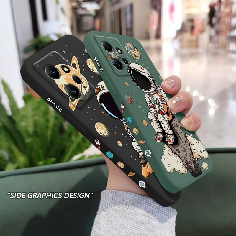 Saturn Cute Child Phone Case For Xiaomi Redmi Note 14 13 12 12S 11 11S 10 10T 10S 9 9S Pro Plus 4G 5G Liquid Silicone Cover phone case phone protector cover
