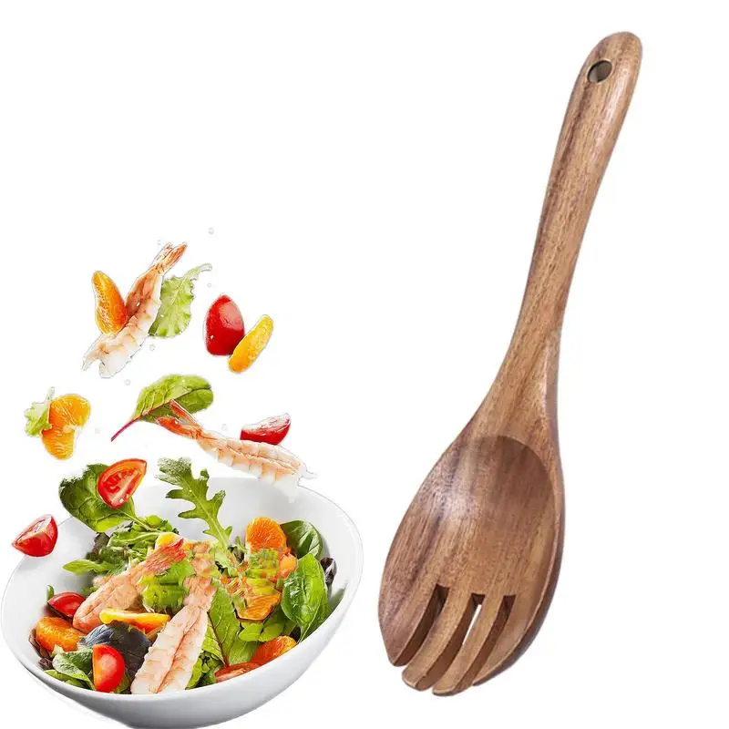 Wooden Utensils for Cooking durable teak type Wood Spatula Salad Fork daily use Cooking Spoons Serving Spoons kitchen cookware