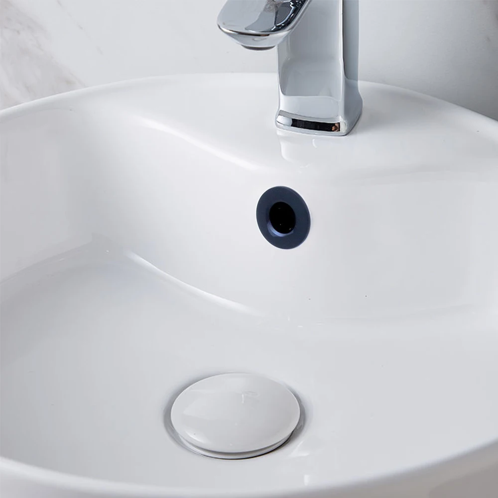 Elegant Brass Bathroom Basin Overflow Cover - Round Chrome Accessory