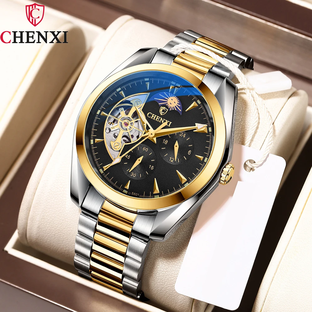 CHENXIMensWatchBrandLuxuryAutomaticMechanicalWristWatchesForMenBusinessStainless