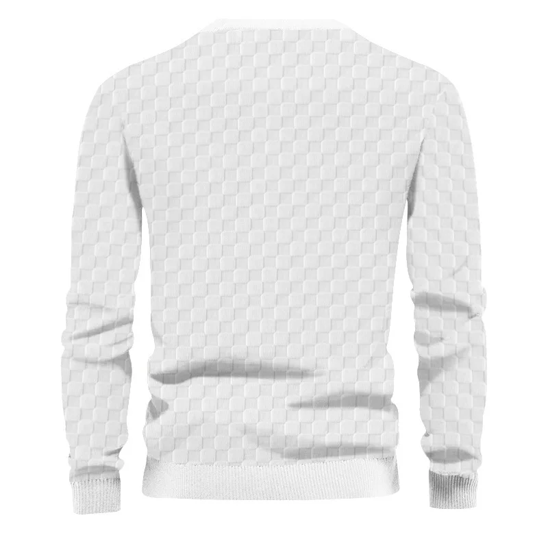 Winter Neue Karierte Pullover Rundhals Botto männer Mantel Mode Kleine Check Waffel Jugend Rundhals Jacquard Check Hoodie – Detail 10