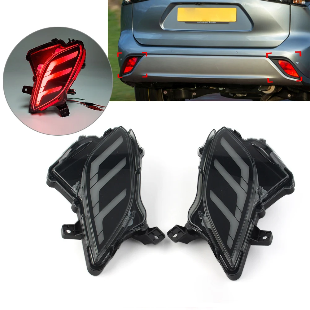 

1Pair Car Rear Bumper Brake Light Dynamic Fog Lamp For Toyota Highlander 2020 2021 2022 Car Accessories