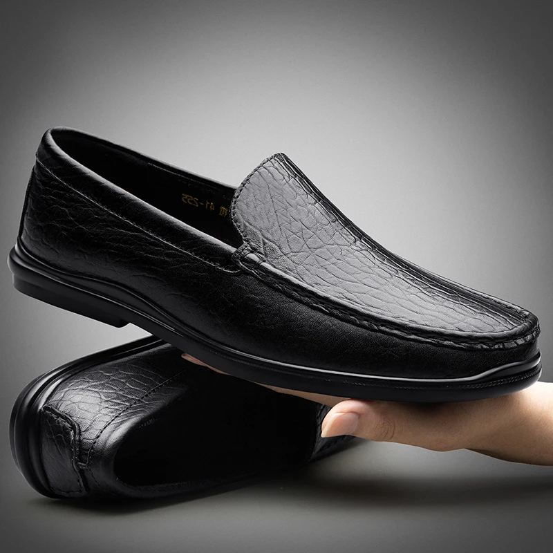 

men shoes genuine Leather Casual Slip On Men Shoes Fashion Driving Shoes Loafers Mocasines Hombre Spring Autumn men loafers