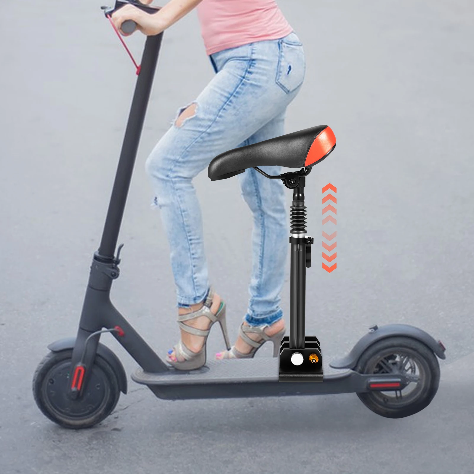Adjustable Scooter Seat 45-65cm Electric Scooter Folding Saddle Seats Ergonomic PU Cushion w/Shock Absorption for Xiaomi M365