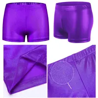 Shorts De Danse Pour Filles Enfants Bronzage Pantalon Métallique Élastique Gamins Brillant Gymnastique Vêtements De Danse Couleu 6