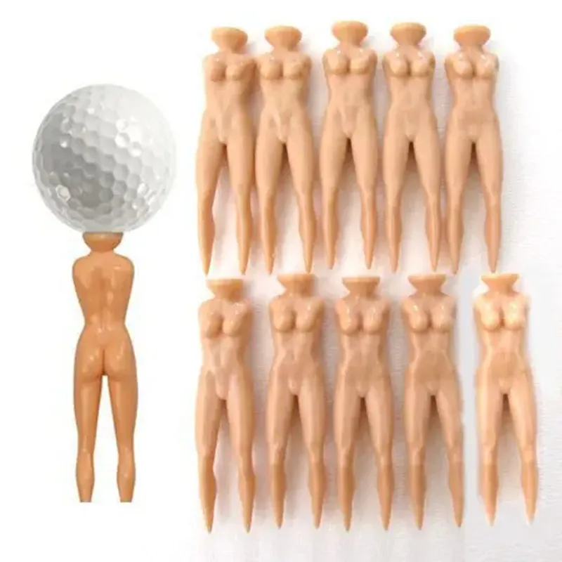 10PCS/Bag Tees Golf Tee Funny Golf Gift Sexy Naked Lady Woman Manikin Plastic Golf Equipment Accessories