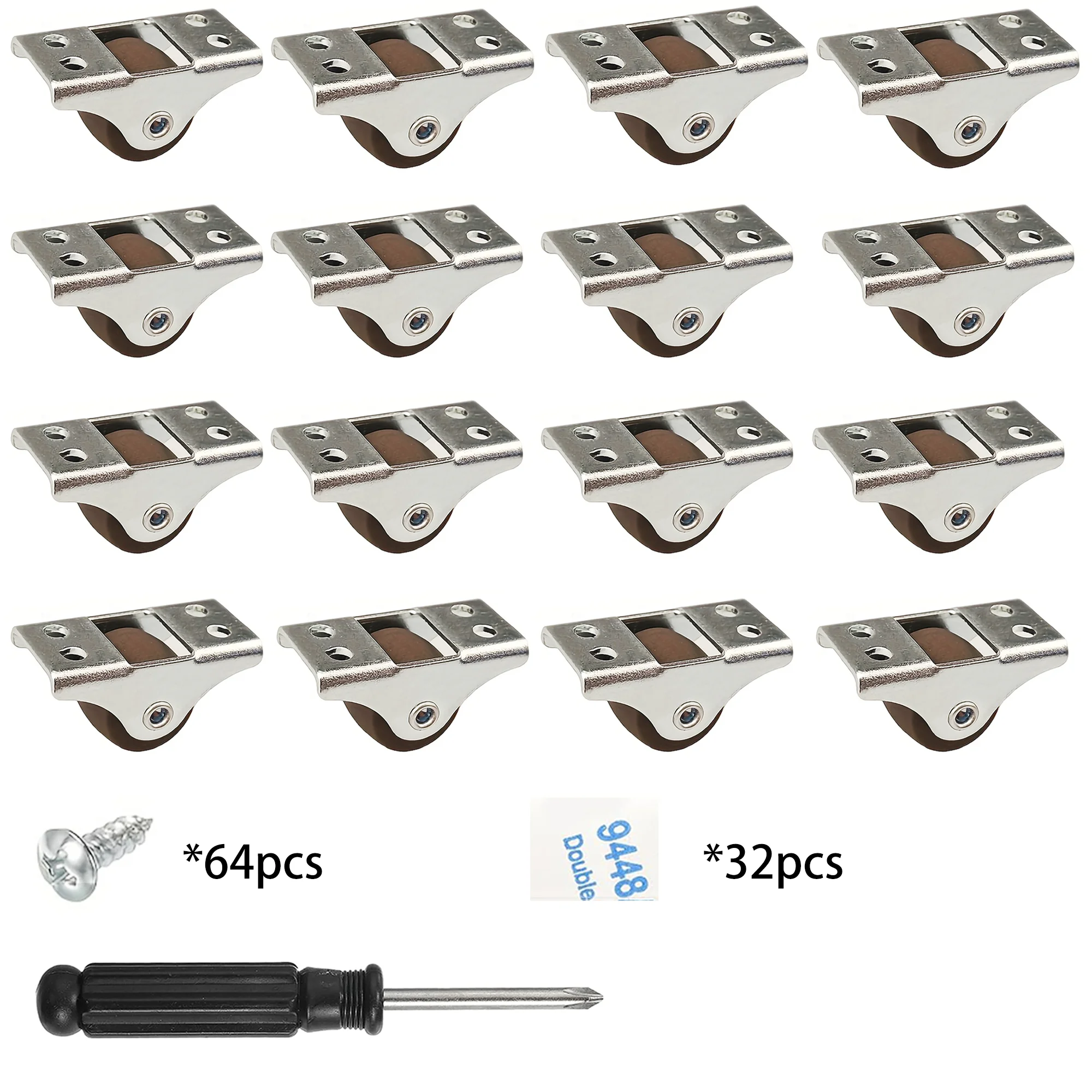Furniture Casters 0.5 inch Small Low Profile Soft Rubber Rolling Mini Rigid Silent For Cart Drawer