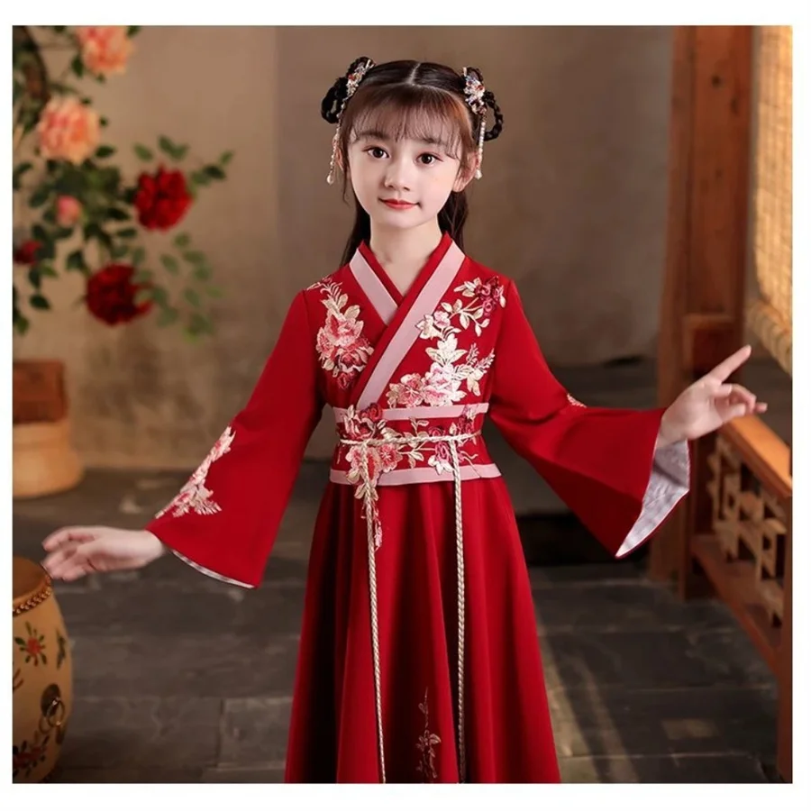 Disfraz de Hanfu para niñas, traje Tang, vestido de princesa de estilo chino antiguo, escenario