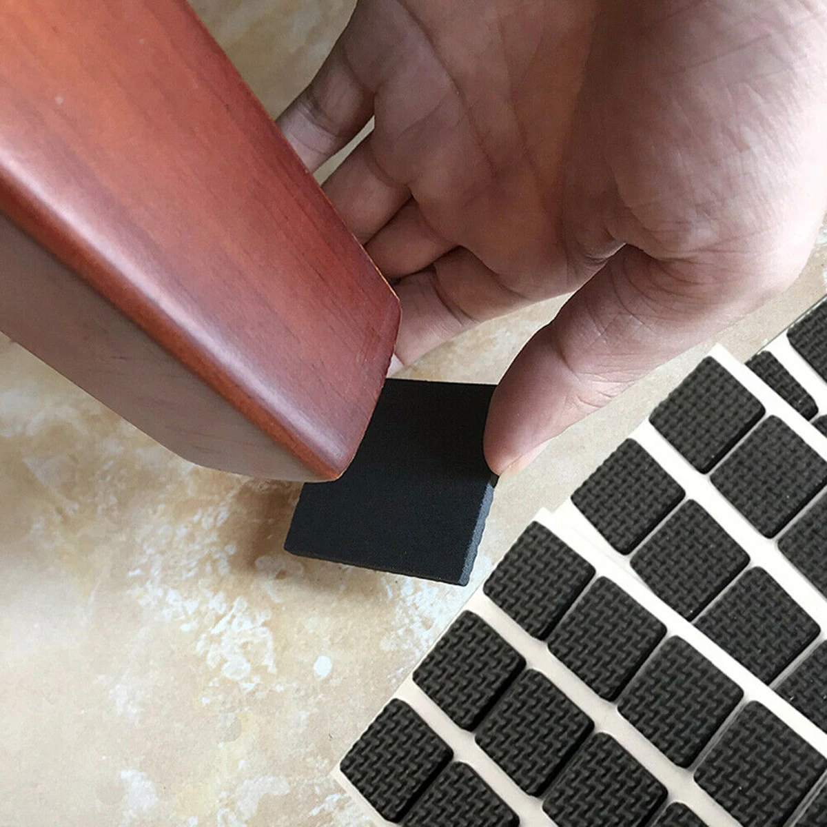 Description Picture 2 of itemNon-slip Self-stick Furniture EVA Table Chair Feet Pads Round Square Sofa Chair Leg Sticky Pad Floor Protectors Mat