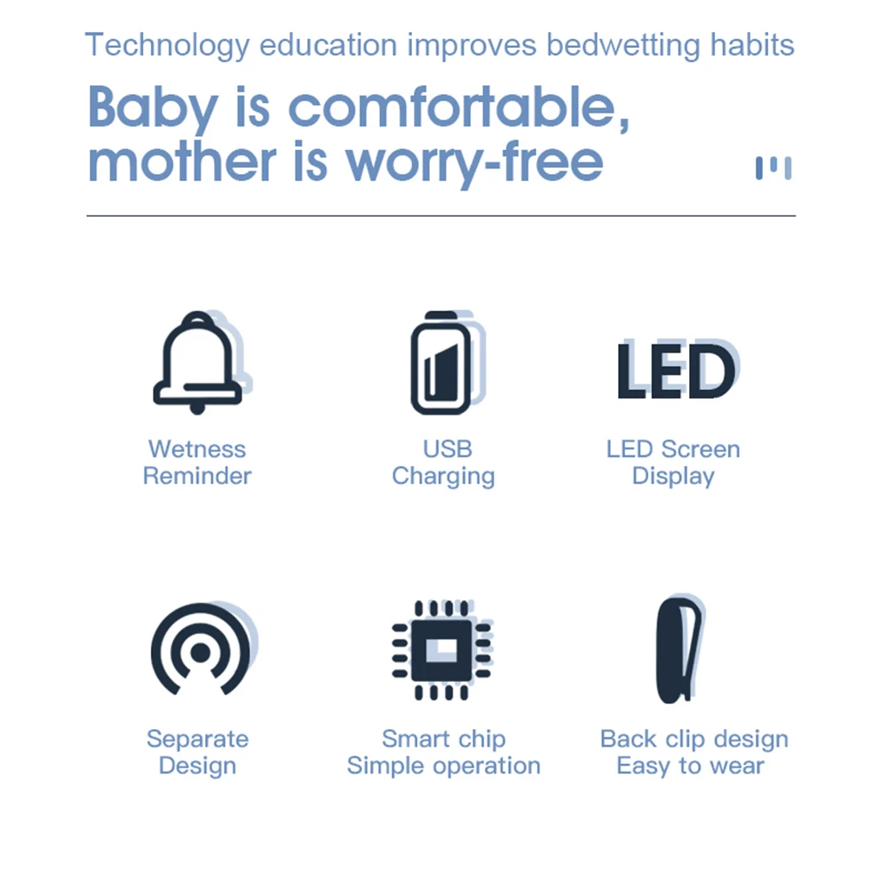 Wireless Baby Bedwetting Alarm Pee Alarm with Separate Receiver & Transmitter for Boys Grils Kids Potty Training Elder Care