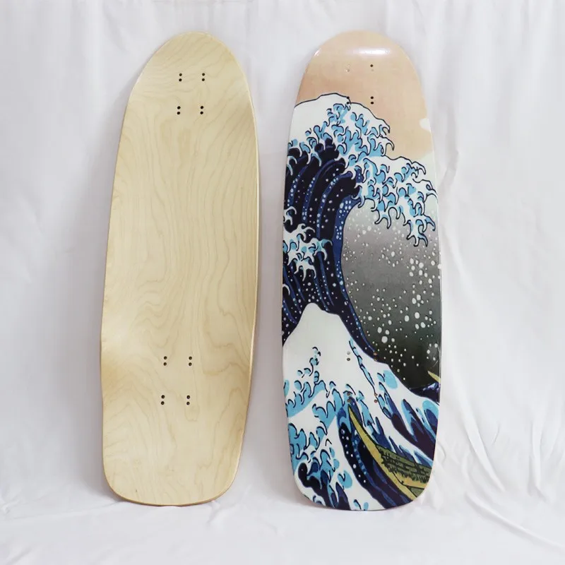 30*10 inch Land surfing skateboard maple 7-layer northeast 30 inch long skateboard with double warped pattern size fish board