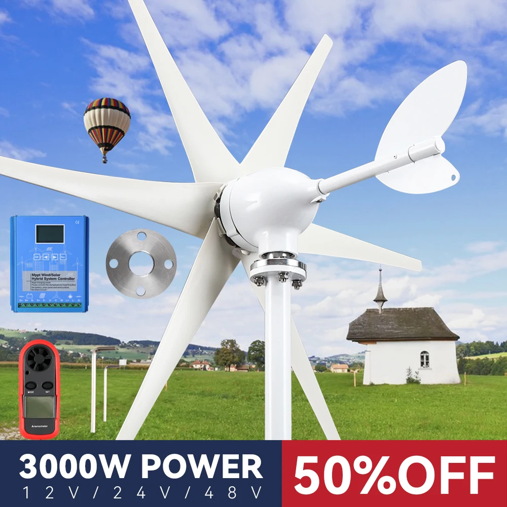 Curated visual reference: Gallery Detail: Energy Sources Vertical Wind Turbine Generator 3Kw 12V 24V 48V