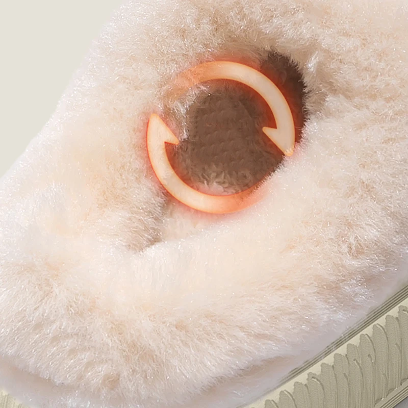 2025 Eva Waterproof Cotton Slippers Women Outdoor Non Slip Warm Fluffy Slippers Woman Comfort Thicken Plush Snow Boots Female