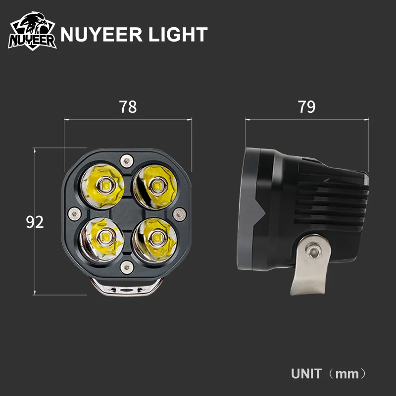 3Inch 46W LED Square Pod Lamps 12V-24V IP68 Waterproof Fog Driving Work Light For Car Offroad 4x4 Truck SUV ATV UTV Boat