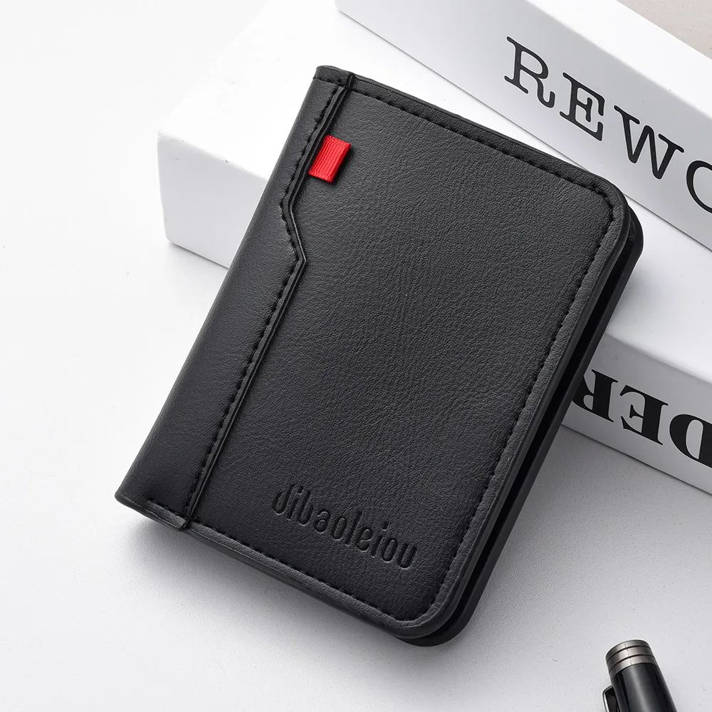 1Pc New Ultra-thin Mini Soft PU Leather Credit Card Wallet Holder Short Vertical High Quality Men’s Wallet Best Sellers In Luggage, Bags