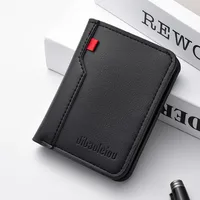 1Pc New Ultra-thin Mini Soft PU Leather Credit Card Wallet Holder Short Vertical High Quality Men's Wallet 2