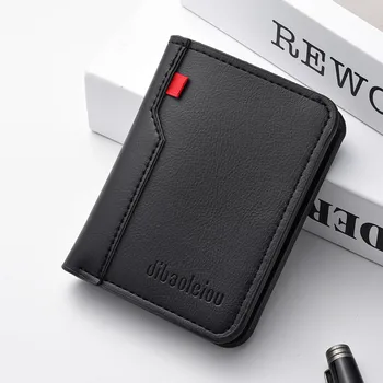 1Pc New Ultra-thin Mini Soft PU Leather Credit Card Wallet Holder Short Vertical High Quality Men's Wallet 2