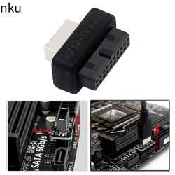 Nku USB Front Panel Adapter USB 3.0 19 PIN To Type-E Female Adapter Internal Vertical Connector for Desktop Computer Motherboard