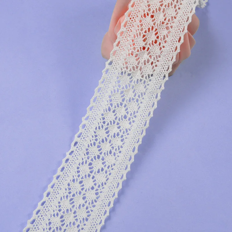 Cotton Lace Ribbon 5-6cm Wide DIY Handmade LACE TRIMS Garment Accessories 5Yards lace ribbon cotton ribbon lace garment accessories lace sewing supplies lace accessories lace sewing accessories clothing accessories clothing craft accessories