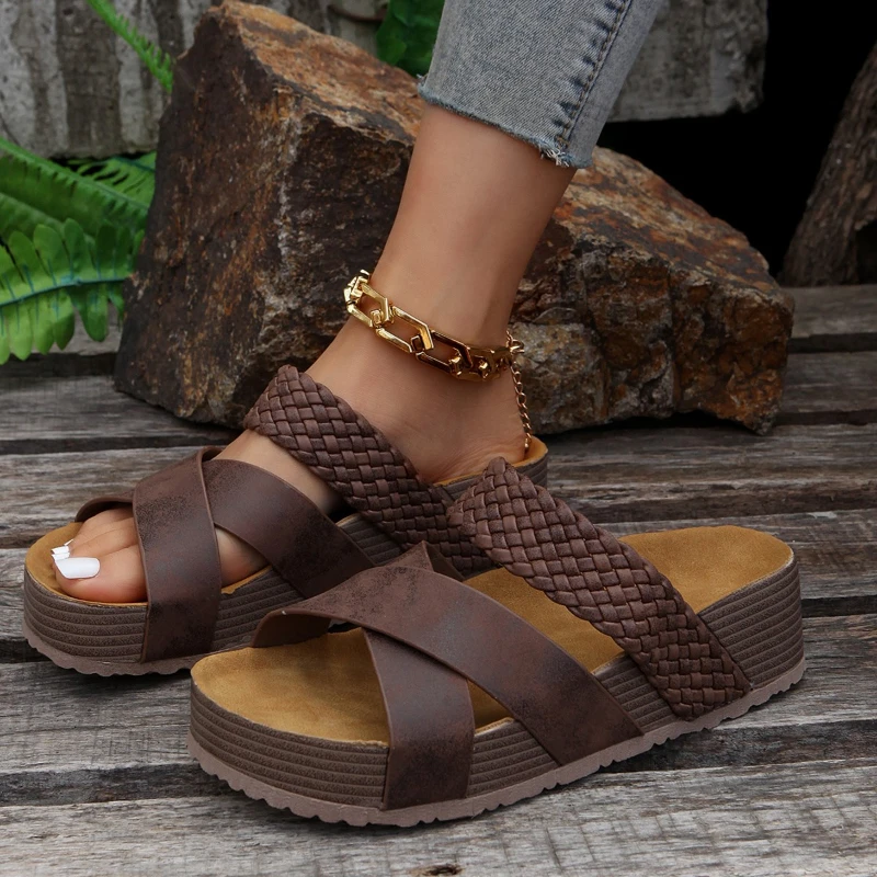 Moshulu Cork Sandals Women's Cork Footbed Sandals Adjustable