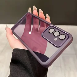 Crystal Clear Soft Phone Case with Camera Lens Protector Cover - Galaxy A17 (Purple)