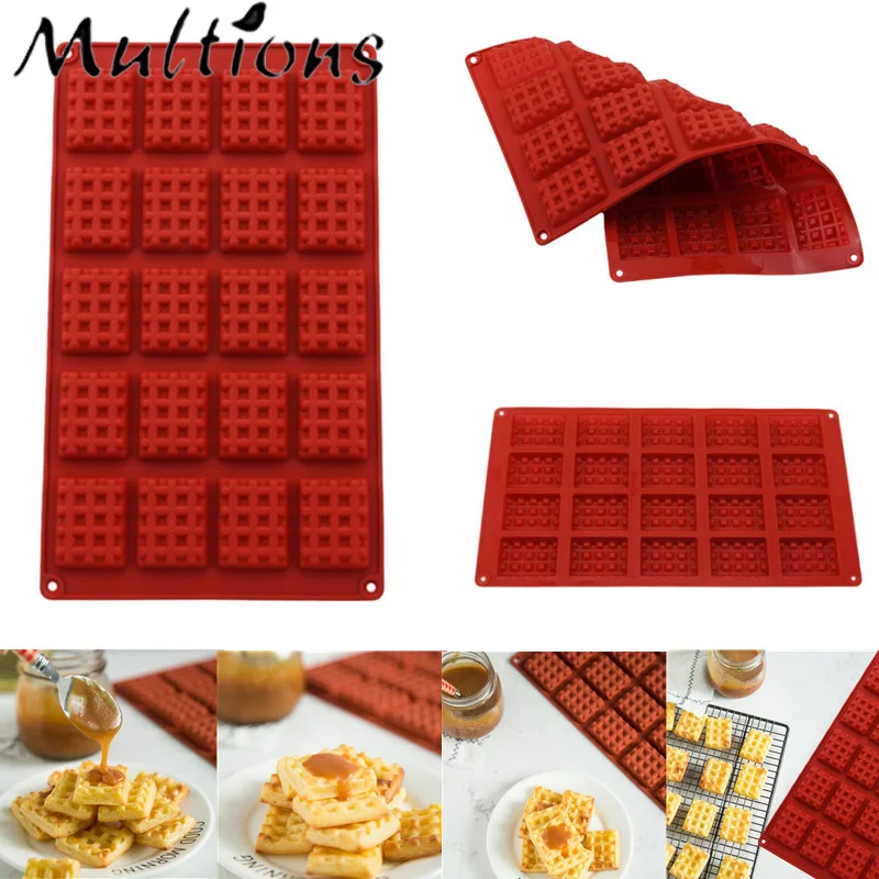 

18/20Holes Silicone Waffle Mold DIY Round Biscuit Chocolate Mold Cake Decoration Accessories Home Kitchen Baking Tools
