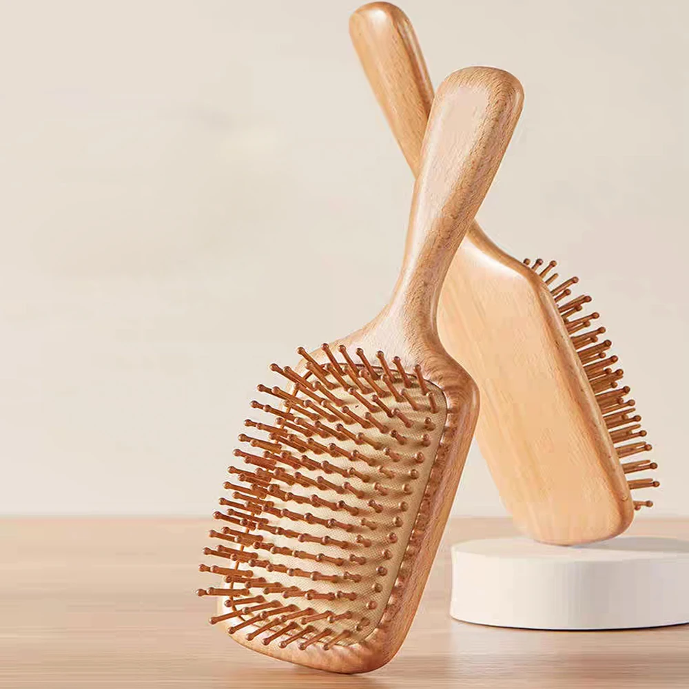 Brosse à cheveux en bois améliore la croissance des cheveux brosse à cheveux en bois prévenir la perte de cheveux peigne bambou peigne dents coiffure outils de coiffure