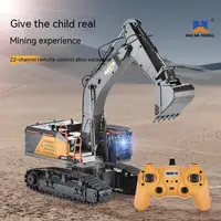Huina 1592 1/14 22ch Excavator Construction Truck Gift Toys Alloy Metal Vehicle Model Engineering Remote Control RC Car 1