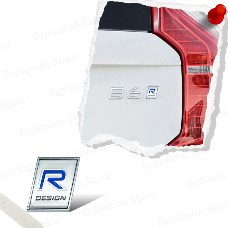 R 디자인 AWD 로고 스웨덴 국기 무스 테스트 배지 볼보 오션 V40 V60 V70 XC40 XC60 XC90 S40 S80 용 소형 자동차 금속 스티커 장식