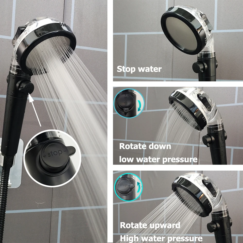 LED Digital Temperature Display Shower Head 3 Modes Water Saving High Pressure Showerhead Eco Shower Bathroom Accessories 5