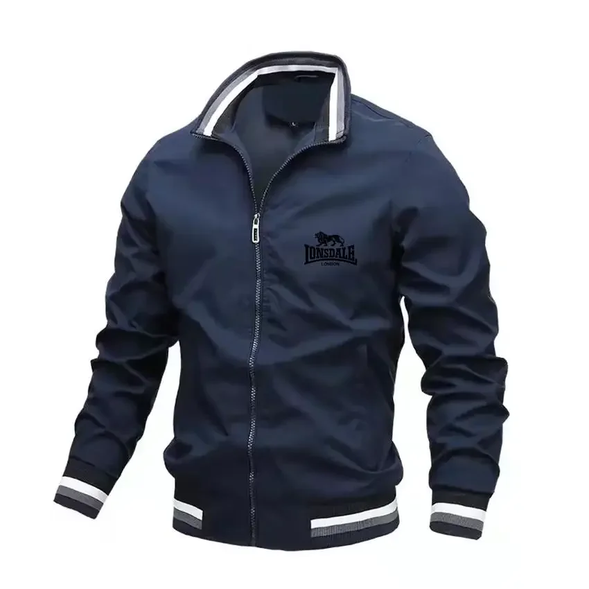 thumbnail image 1 of LONSDALE-Chaqueta de AVIADOR CON CUELLO levantado para hombre, chaqueta de béisbol ajustada informal, última moda de primavera y otoño, alta calidad, 2024, 1 of 5