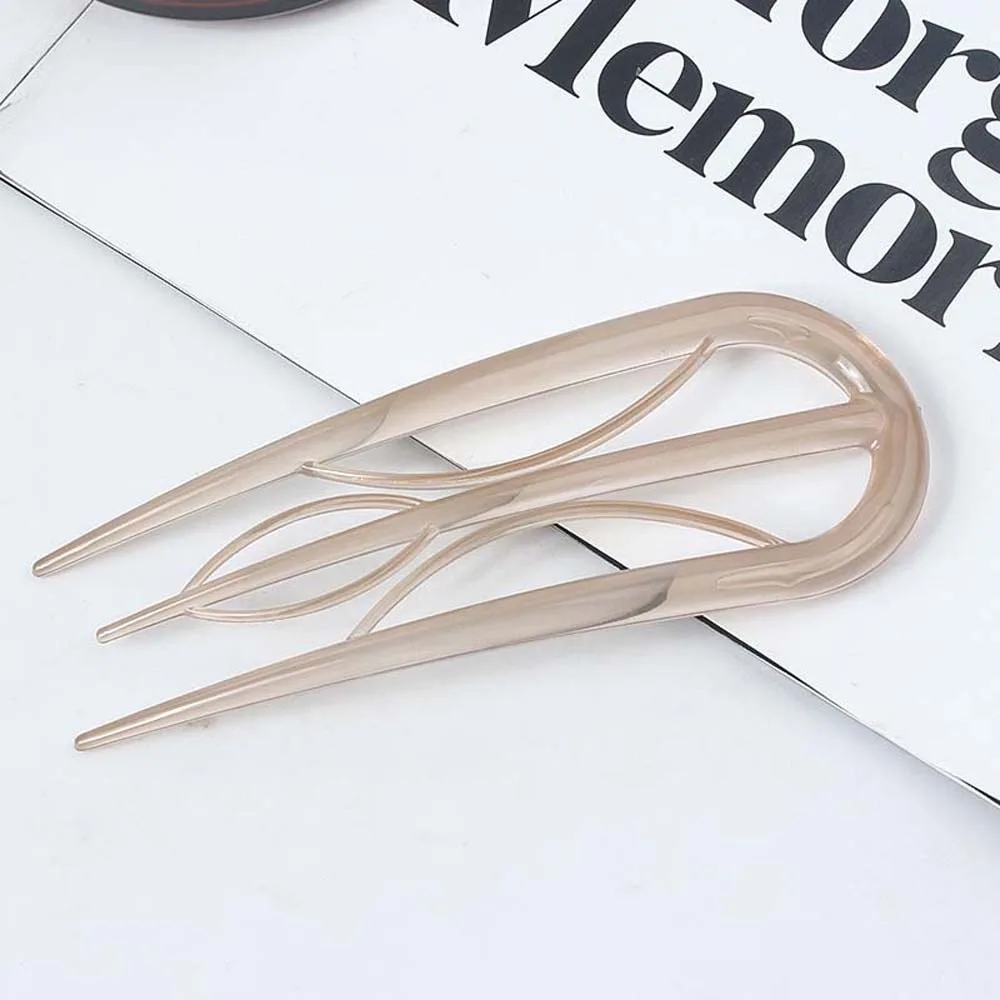 Elegant Geometric Resin Hair Fork Hairstyle Tools Chinese Style Lazy Hairpin Hair Accessories Waterproof Headwear Daily